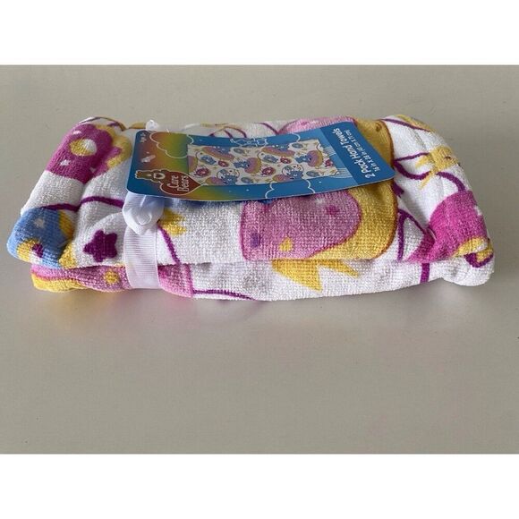 2 Pack Care Bears Grumpy Bear And Donuts Bath Hand Towels 16 X 28” NEW - Picture 7 of 13